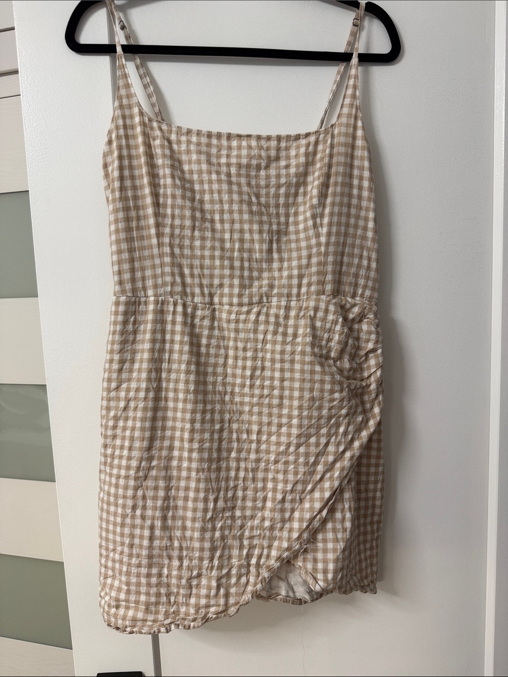 Abercrombie & Fitch Beige Gingham Mini Dress